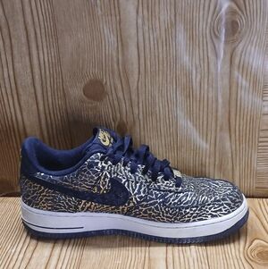 Vintage Nike Airforce One Black Gold Patterned Sneakers